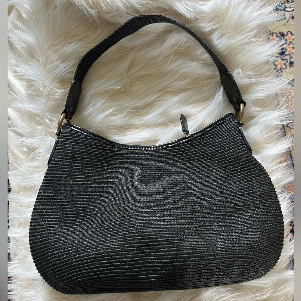 Talbots black straw women’s shoulder bag never used